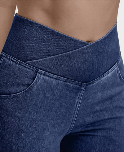 Majestic™ Pantalones de mezclilla con cintura cruzada